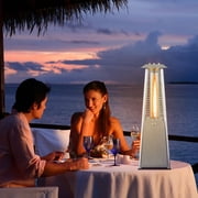 Costway 35'' Portable Tabletop Pyramid Patio Heater Stainless Steel Propane gas 10000 BTU
