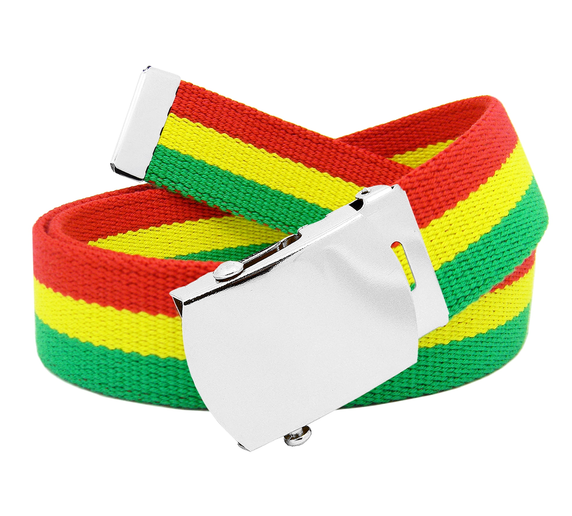Boys School Uniform Silver Slider Military Belt Buckle with Canvas Web Belt