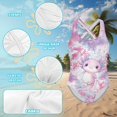 thumbnail image 6 of Uorisanigo Kids Bathing Suits for Girls Size 11-12 One Piece Cross Shoulder Strap Swimming Suits Quick Dry Summer Vacation Swimwear, Cute Axolotl, 6 of 7