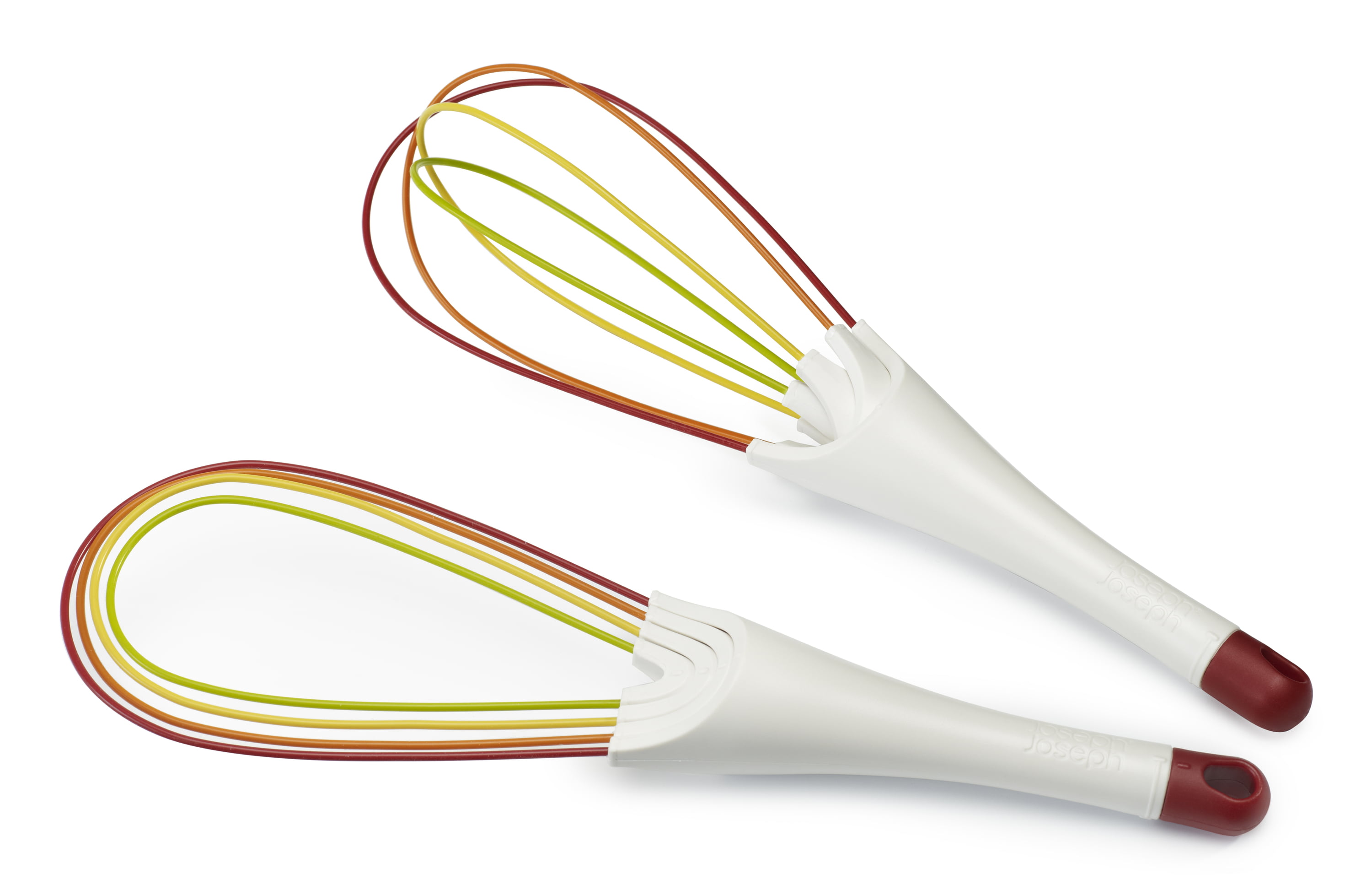 Joseph Joseph 20073 Twist Whisk 2-in-1 Balloon and Flat Whisk Silicone  Coated Steel Wire, 11.5-Inch, Multicolored 