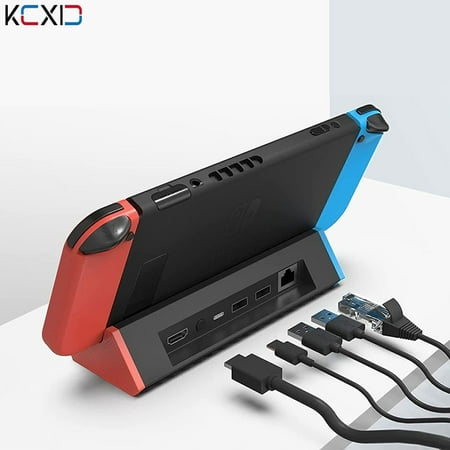 KUXIU TV Dock Station for Nintendo Switch with 1000Mbs LAN Port/4K HDMI Adapter/Type C Port/USB Port (LAN Model)