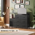 thumbnail image 4 of Dresser TV Stand for Bedroom with Charging Station and Open Shelves, Fabric Dresser with 8 Drawers and Wood Top, Wide Storage Chest of Drawers for Living Room, Hallway, 4 of 8