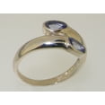 thumbnail image 4 of LBG British Made 18k White Gold Natural Tanzanite Womens Band Ring - 33 size options - Size 8.5, 4 of 7