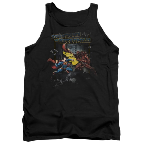 Superman Showdown Adult Tank Top Black