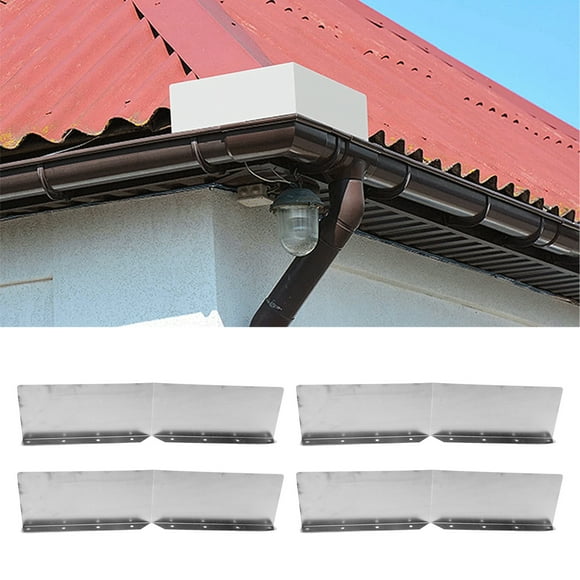 Diverter 4pcs Gutter Valley Splash Guards Aluminum Rain Gutter Valley Roofing Gutter Guards Or House Shingle Roofs Corner