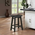thumbnail image 2 of Boraam Sonoma 24" Backless Saddle Wood Bar Stool in Black Charcoal, 2 of 6