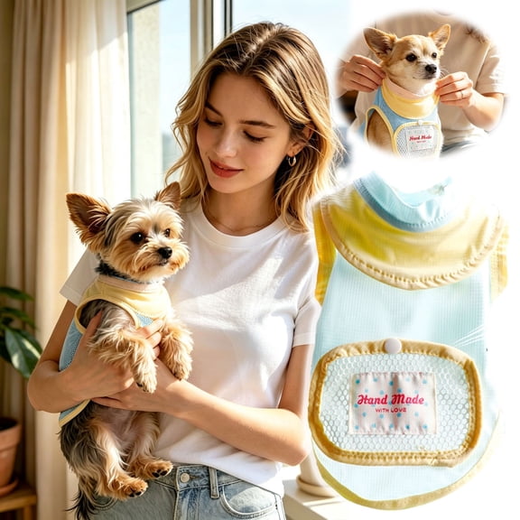 Nnndbs Ice Cooling Suit for Dogs Cats with Gel Ice Packs, Breathable Mesh Summer Jacket, Adjustable Heat Stroke Prevention Pet Vest