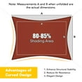 thumbnail image 5 of NAWAY Waterproof Sun Shade Sail 10'X10' Rectangular UV Resistant Rain Canopy, Curved Edges Shade Cloth for Outdoor Patio, Deck, Yard -Rust Red, 5 of 7