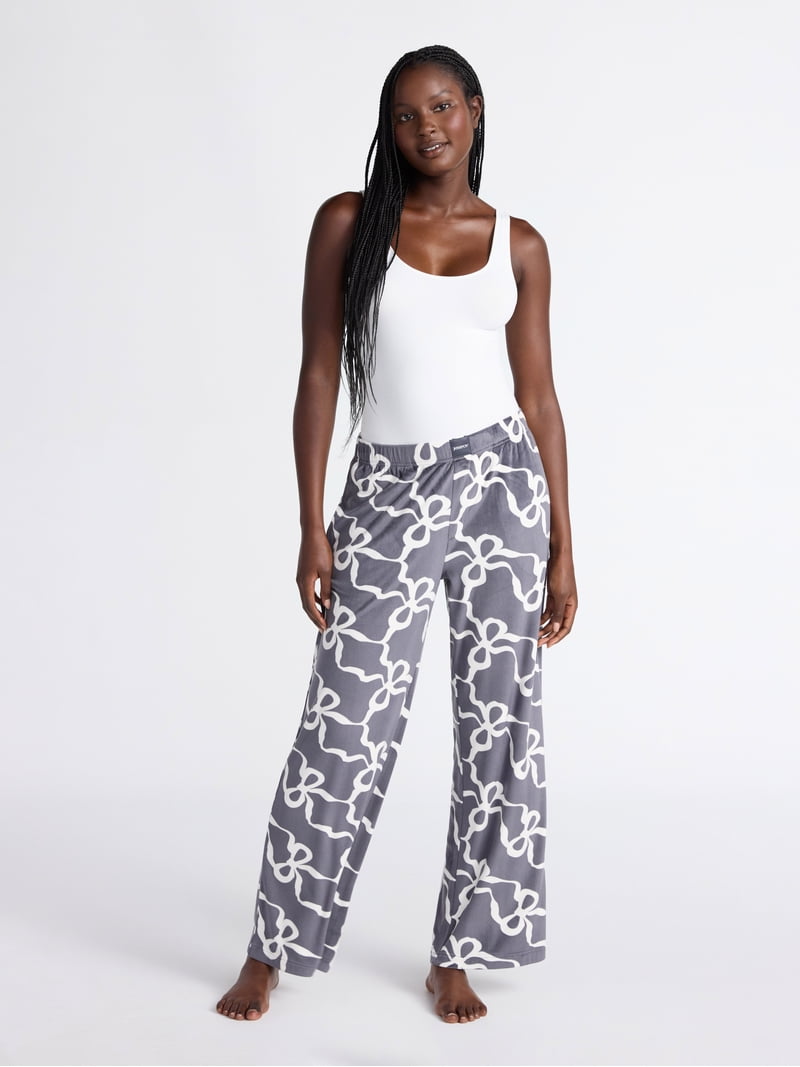 Joyspun Women's Velour Wide-Leg Sleep Pants, Size XS-3X - Walmart.com