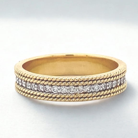 Round Diamond Band Ring in 14k Solid Gold, Supporting Diamond Band, Natural Diamonds, Promise Ring, Ready To Ship, Women's Day Gift