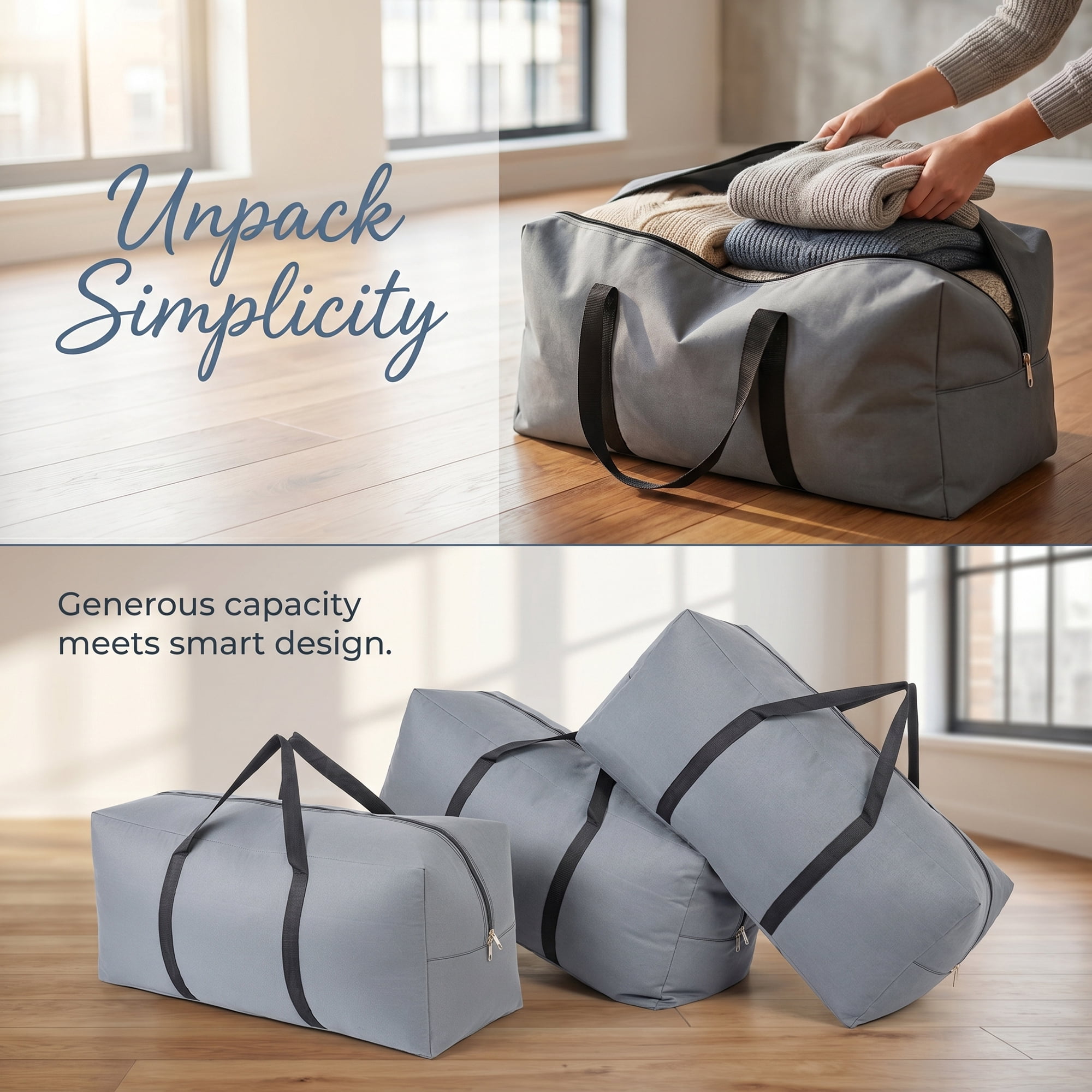 Unique Bargains Zipper Duffel Waterproof Oxford Moving Bag Gray 31.5" x 11.4" x 14.2"
