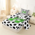 thumbnail image 2 of Erosebridal Personalized Initial H Soccer Print Twin Sheet Sets 3pcs for Boys Girls,Teens Green Glitter Print Bedding,Lightweight Room Decor, 2 of 5