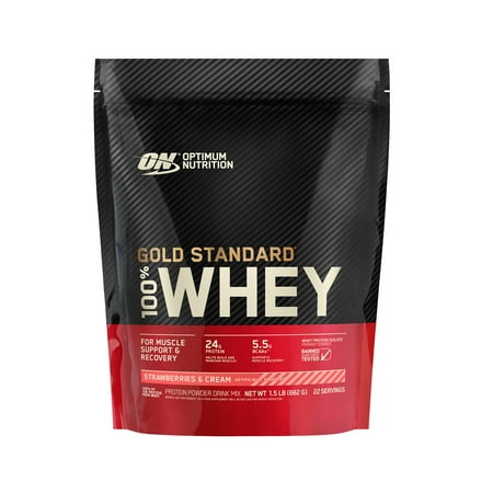 Optimum Nutrition, Gold Standard 100% Whey Protein, Strawberries & Cream, 1.5lb