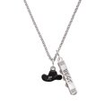 thumbnail image 1 of Delight Jewelry Silvertone Black Cowboy Hat Silvertone Best Friends Forever Bar Charm Necklace, 23", 1 of 4