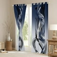 thumbnail image 3 of Feelyou Modern Artwork Teens Black Out Curtains, Gray Navy Abstract Curtains Pack of 2 (42x63 Each), Gradient Aesthetic Lines Bedroom Curtains, Black Out Curtains Decor, 3 of 6