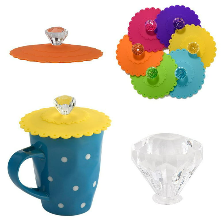 Silicone Cup Lid Drink Cup Cover Anti-Dust Coffee Mug Suction Seal