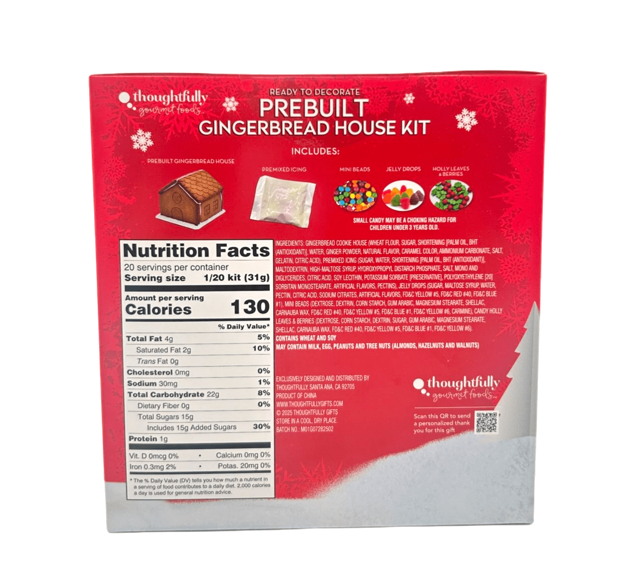 (2 pack) Christmas Pre-Built Gingerbread House Kit, Size 22 oz, Condition Dry, Contains Wheat and Soy