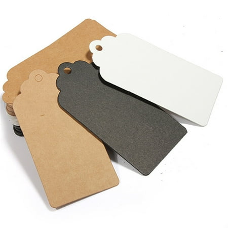Lotion Gift Tags 100Pcs Kraft Paper Gift Tags Wedding Birthday Label Blank Luggage Card Rectangle Tags for Crafts & Price Tags Labels ()