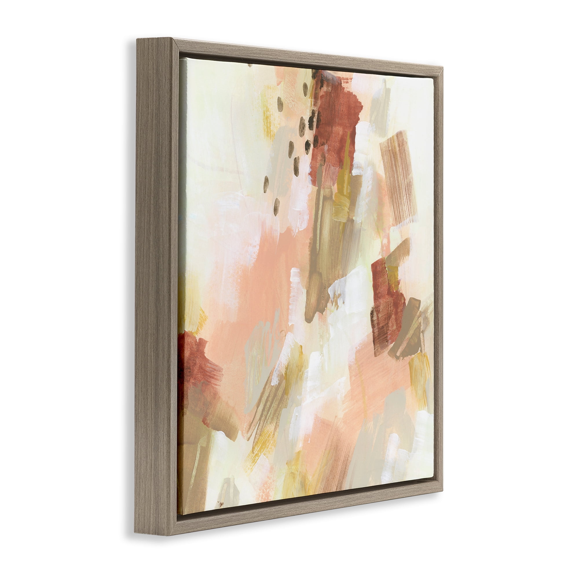 Stupell Industries Boho Speckled Abstract Abstract Painting Brown Floater Framed Canvas Art Print Wall Art, 18 x 18