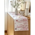 thumbnail image 5 of Table Runner 72 Inches Long for Kitchen Dining, Butterfly Flower Dresser Scarf Farmhouse, Dining Table Decorations for Wedding/Parties, Watercolor Farmhouse Country Pink Floral 16 x 72 In, 5 of 8