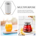 thumbnail image 5 of Ceramic Toothbrush Holder Cup for Bathroom and Travel, White Design, Water Cup for Toothbrush Storage, 5 of 6