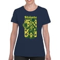 thumbnail image 2 of Slainte Skeleton Leprechaun St. Patricks Day Cheers Design Women's T-shirt, 2 of 3