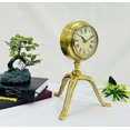 thumbnail image 5 of THOR INSTRUMENTS Brass Vintage Analog Vintage Table Clock on Stand, Decorative Desk and Shelf Clock Rustic Mantel Clock Non-Ticking, Home Decor, 5 of 5