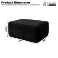 thumbnail image 6 of Yomsum Large Oversized Ottoman Bench, Corduroy Upholstered Footrest, Rectangular Floor Ottoman for Living Room, Extra Seating, Coffee Table Alternative, No Assembly, Black, 6 of 9