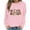 Pink-3, variant on Women's Christmas Sweatshirts Long Sleeve Crewneck Ribbed Cuffs Holiday Pullover Shirts Pink-5 XS