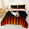 thumbnail image 4 of jejeloiu Abstract Lines Pattern Queen Comforter Set For Adults,Yellow Black Orange Bedding Comforter Set For Girls,Reversible,3-Piece, 4 of 8