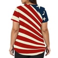 thumbnail image 5 of Iaqnaocc Patriotic Scrubs for Women 4th of July American Flag Stars Striped Nursing Uniform Fashion V-Neck Side Slits Scrub Shirt Independence Day Short Sleeve Medical Workwear Multicolor 4XL, 5 of 5
