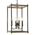 thumbnail image 2 of LNC 4-Light Farmhouse Chandelier for Kitchen Island,Natural Wood & Black, 2 of 8