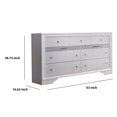 thumbnail image 5 of Benzara BM203165 Wooden Dresser with 7 Drawers & 2 Jewelry Drawer, White & Silver, 5 of 5