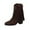 Brown, variant on Taqqpue Women Boots Mid Calf Fringe Boots Casual Winter Solid Color Pointed Suede Tassel Sleeve Boots Thick Heel Mid-Heel Boots