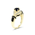 thumbnail image 3 of JewelersClub Sapphire Ring Birthstone Jewelry – 1.20 Carat Sapphire 14K Gold Plated Silver Ring Jewelry with White Diamond Accent – Gemstone Rings with Hypoallergenic 14K Gold Plated Silver Band, 3 of 4