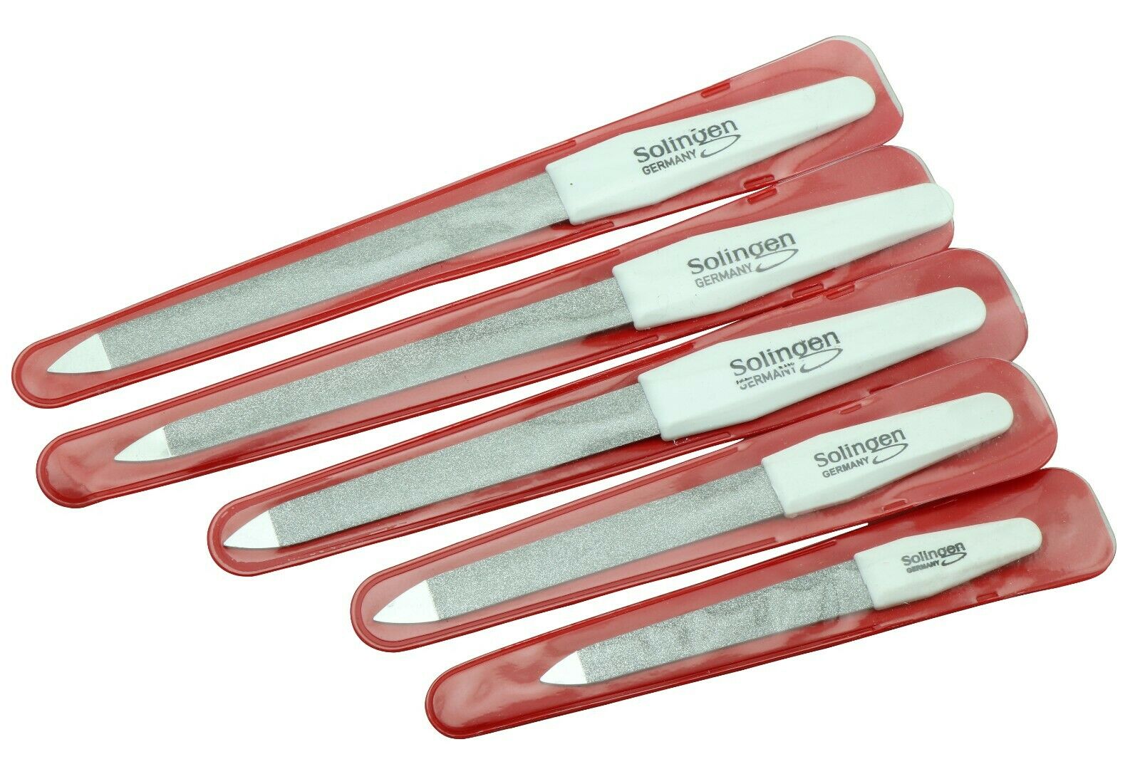 SMI 10 Pcs Solingen Germany Sapphire Nail File Set + 2 Curved File - Fine and Coarse Nail Files - Double Sided Professional Manicure Pedicure Kit Best Nail File for Fingernail Toenail Care