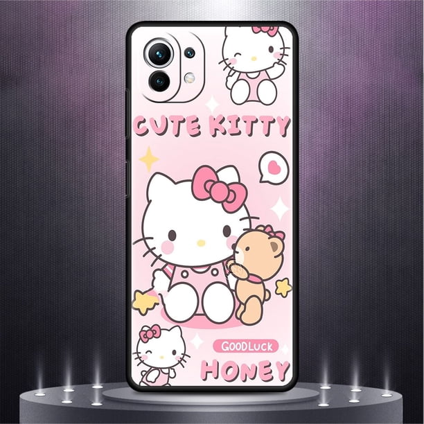 Funda trasera de silicona para teléfono Xiaomi, carcasa de Hello Kitty Cat para Xiaomi Mi Poco X3 X4 NFC M3 Mi 11T 10 T 9T 12 9 10 T Lite zhangmengya LED