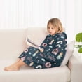 thumbnail image 4 of Dark Blue Little Princess Pattern Blanket Hoodies for Kids 6-13YR Oversize Wearable Blanket Hoodies for Boys Girls Teens, 4 of 7