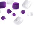 thumbnail image 5 of Las uñas de los pies postizas brillantes con lentejuelas plateadas de color púrpura, uñas postizas para dedos de los pies con cubierta completa, pinza acrílica para uñas compatibles con mujeres y niña Afortunado Sencillez, 5 of 5