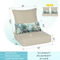 thumbnail image 4 of Aoodor 24'' x 24'' Outdoor & Indoor Deep Seat Cushion Set, furniture pillows and cushions, Olefin Fabric Slipcover and Sponge Foam (Set of 2 Seats, 2 Backs, 2 Lumbar Pillows))- Brown, 4 of 9
