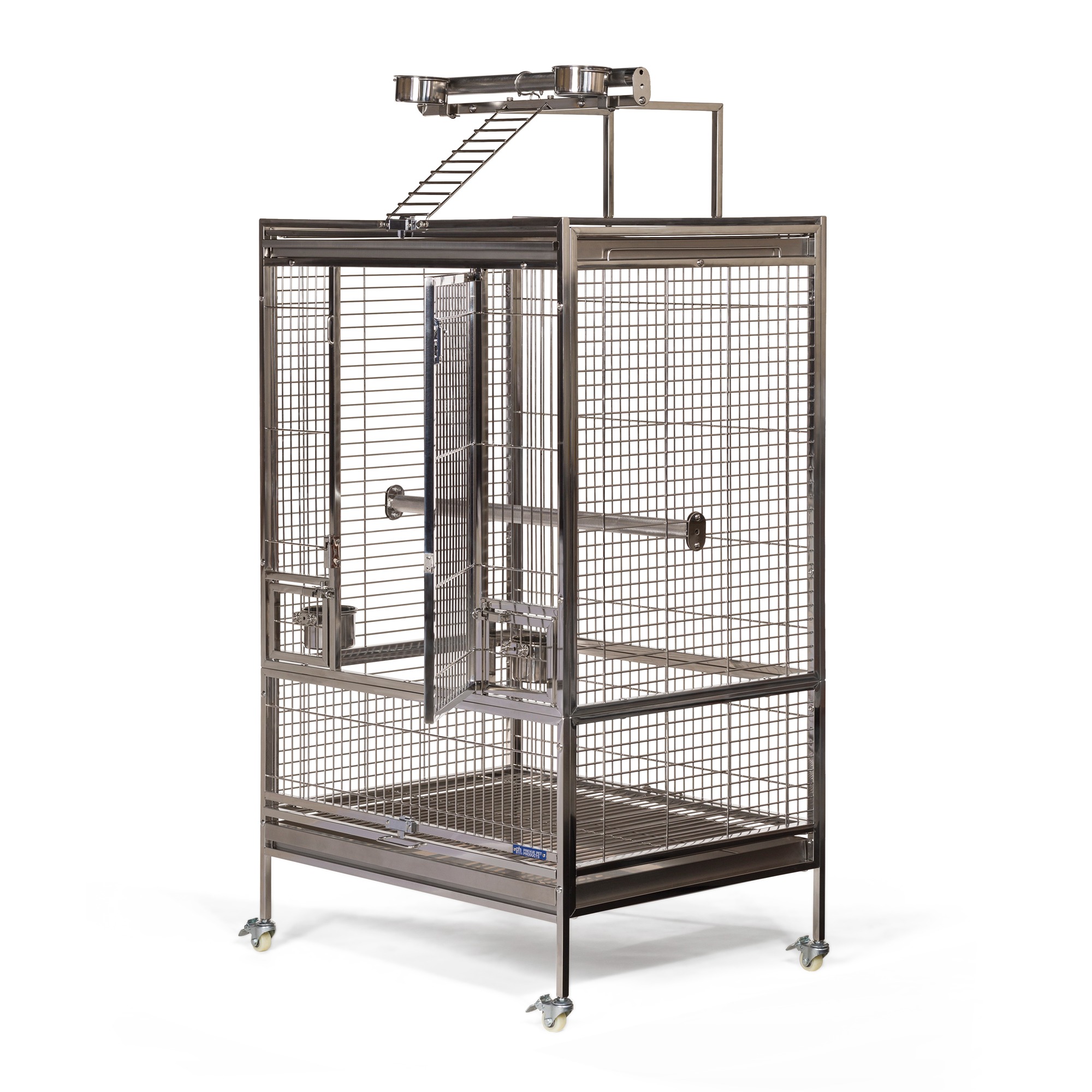 Prevue Pet Products Large Stainless Steel Playtop Bird Cage in Silver Finish 3455