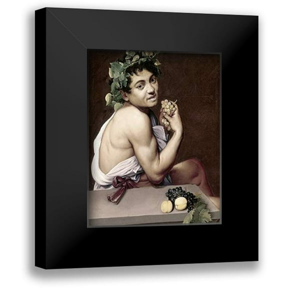 Caravaggio 12x14 Black Modern Framed Museum Art Print Titled - Sick Bacchus