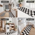 thumbnail image 5 of Black and White Checkered Pattern Kitchen Rugs Sets Of 3,Kitchen Runner Rugs Non Skid Washable,Decorative Kitchen Floor Mats for Kitchen,Sink,Laundry,17"x30"+ 17"x47" + 17"x59", 5 of 6