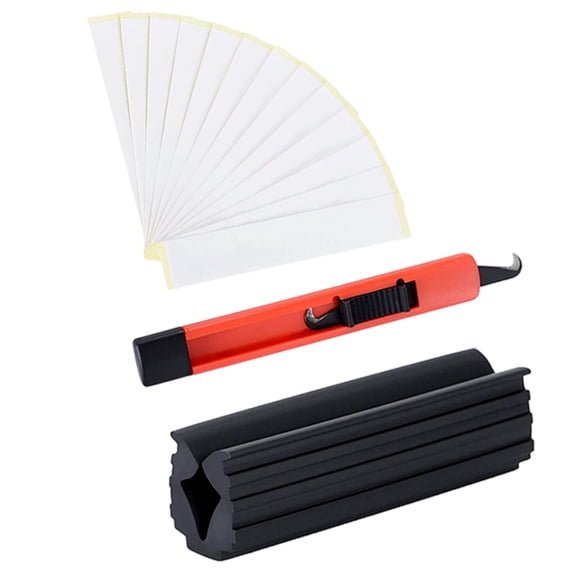 Golf Club Grip Replacement Tool Set, Including Hook Cutting Tool, Rubber Vise Block, Double Sided Grip Tape Strips, Golf Regripping Kit for Repairing and Installing Grips