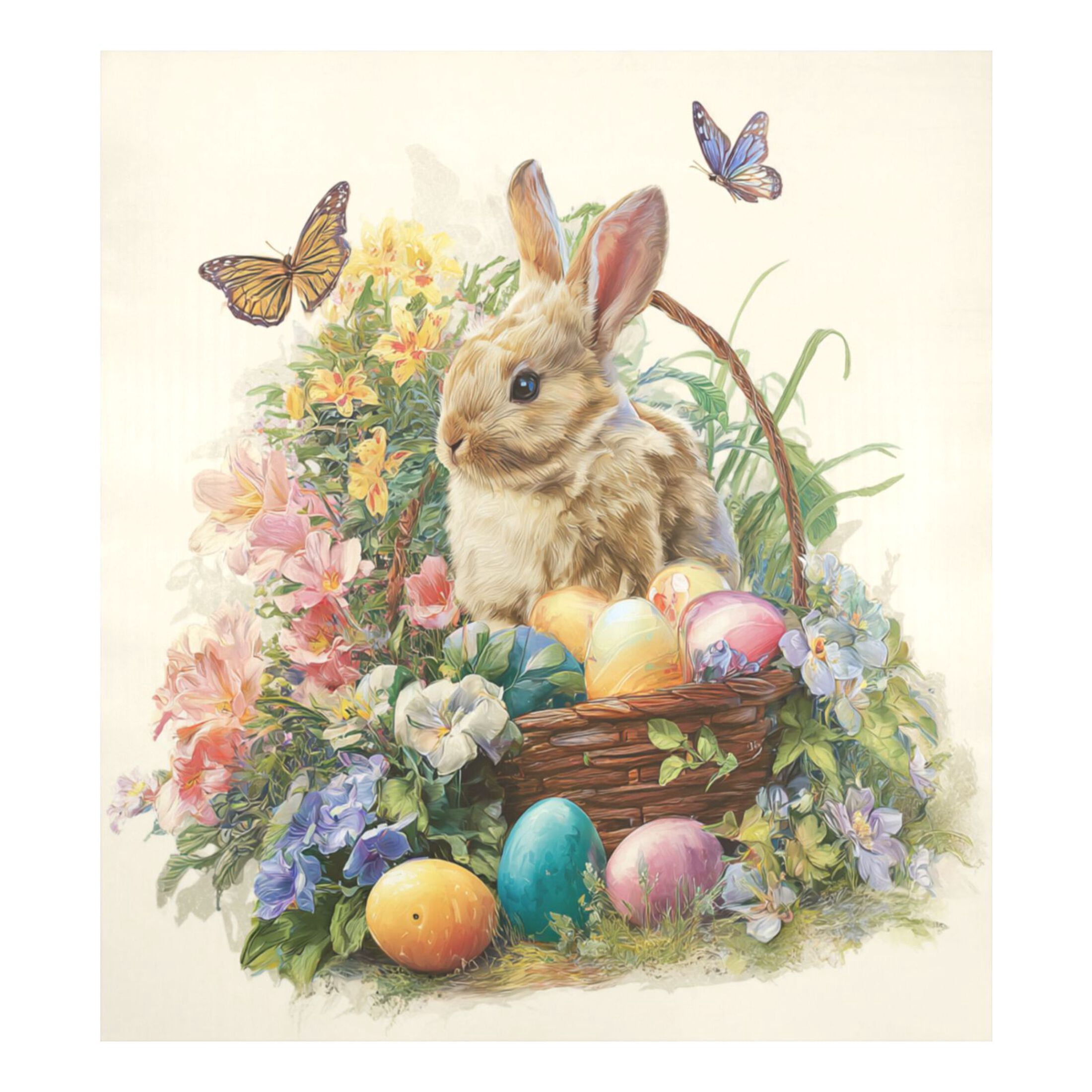 Wobogo Easter Egg Basket Bunny Magnetic Dishwasher Sticker Personalized DIY Beautiful and Practical Home Kitchen Fridge Decorations 23×16in