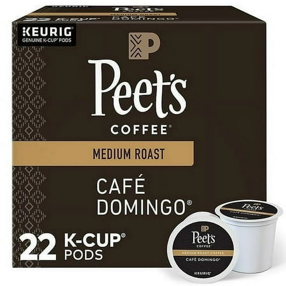 Peet s Coffee Caf Domingo Coffee Keurig K-Cup Pods  Medium Roast  22 ct
