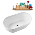 thumbnail image 3 of 51" Streamline G-38-187-BL Soaking Glossy White Freestanding Tub and Tray With Internal Drain in Matte Black, 3 of 12