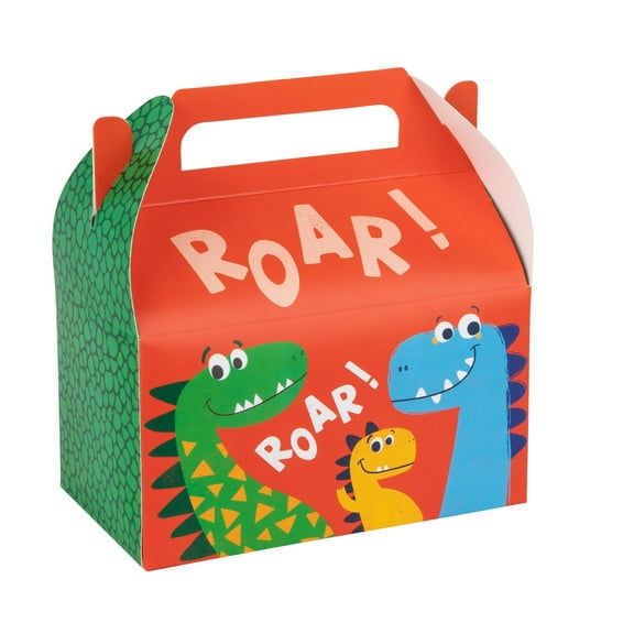 Dinosaur Paper Treat Box – Birthday, Baby Shower and Holiday Party Décor 6.25x3.75x3.5 Inches 20 Pack