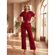 thumbnail image 2 of Conjunto 2 Piezas Casual Chic para Mujer, Blusa de Manga Corta y Pantalón Cómodo, Estilo Elegante y Sofisticado para Mujer, 2 of 5