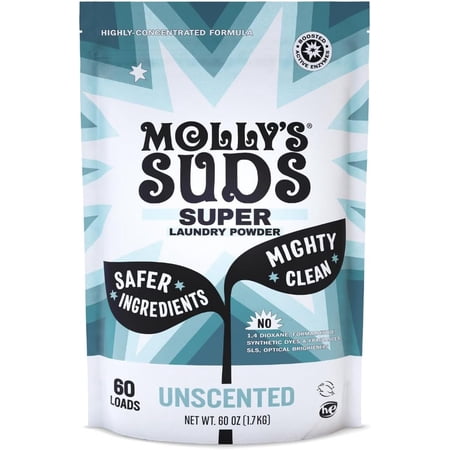 Unscented Super Powder Detergent | Extra Strength Laundry Soap, Stain Fighting | Sensitive Skin | Simple, Effective Ingredients | 60 Loads
